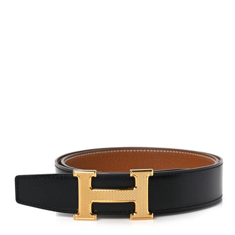 HERMES Box Togo 32mm Guilloche H Belt 85 34 